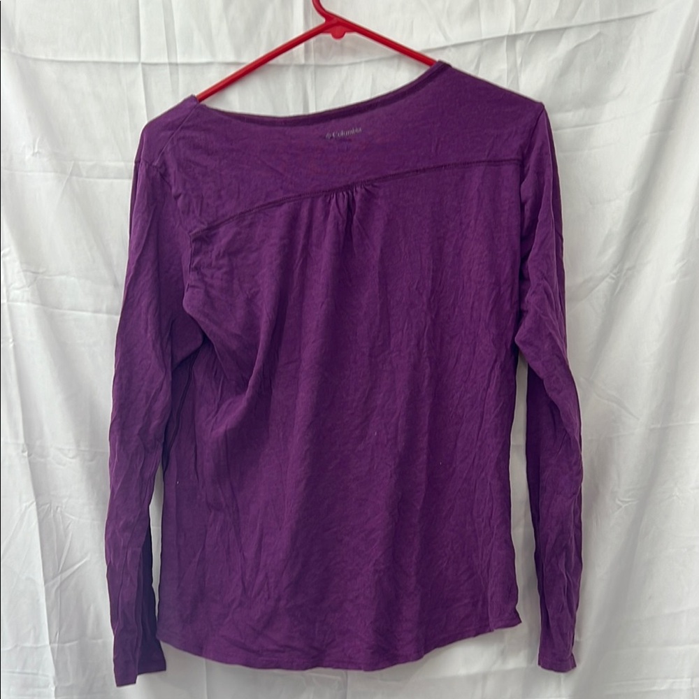 Columbia Purple Fitted Long Sleeve Blouse - Picture 4 of 4